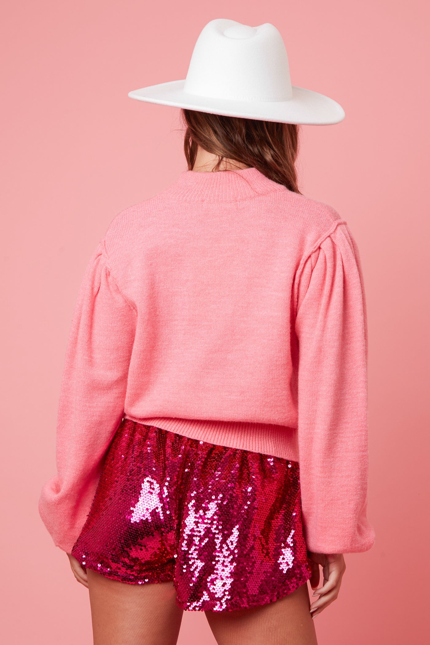 Hit The Lights Sequin Skort in Fuchsia