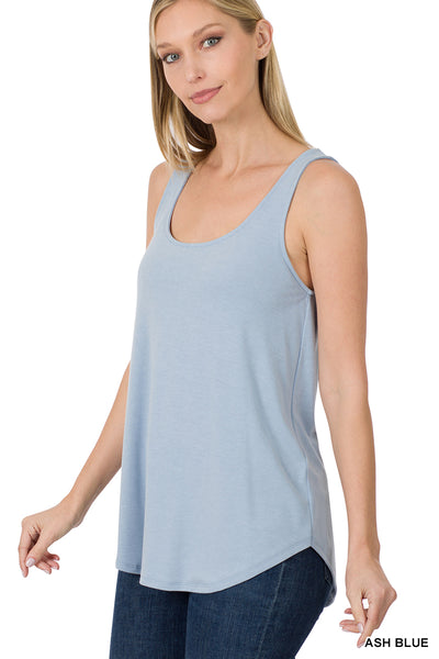 The Phoenix Relaxed Fit Flowy Tank Top in Ash Blue