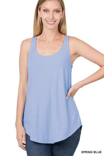 The Phoenix Relaxed Fit Flowy Tank Top in Spring Blue