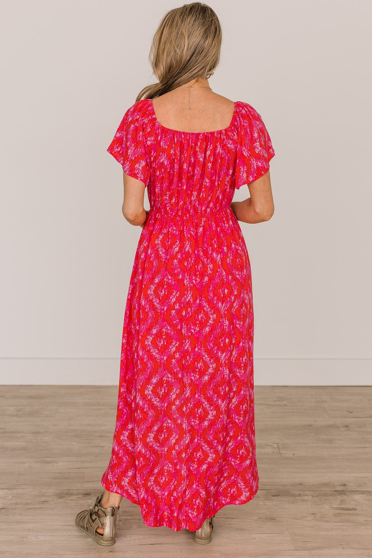 Days Like These Aztec Maxi Dress in Red/Pink