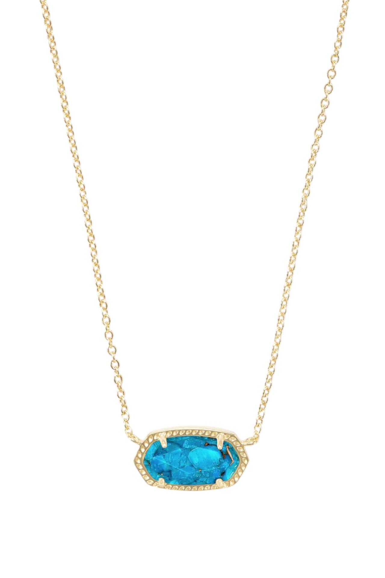 Kendra Scott Elisa Short Pendant in Gold Bronze Veined Turquoise Magnesite