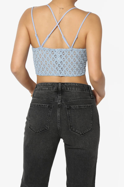 Sweet Muse Scallop Lace Bralette in Ash Blue