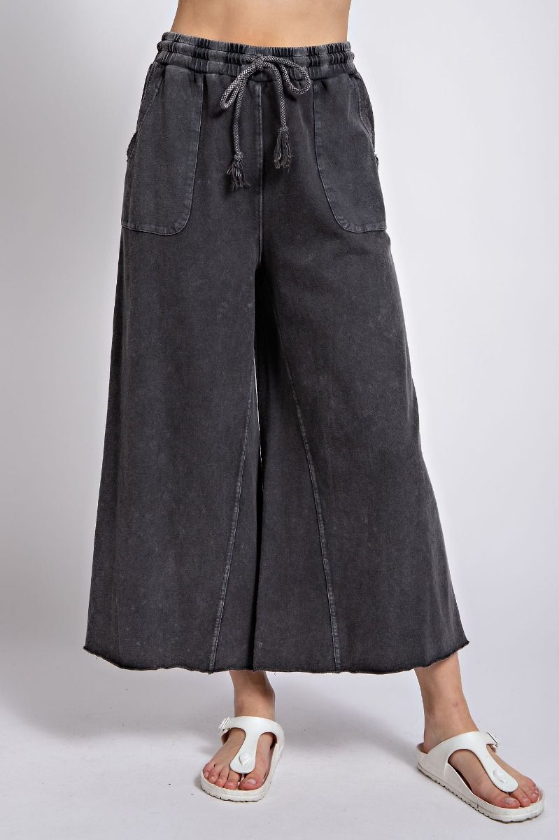 Stay Comfy Wide Leg Comfy Pants in Black