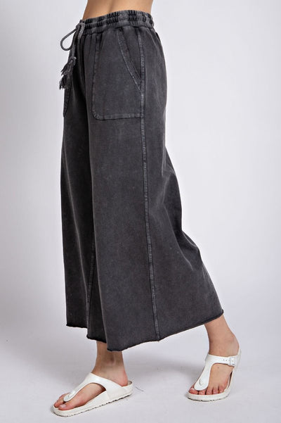 Stay Comfy Wide Leg Comfy Pants in Black