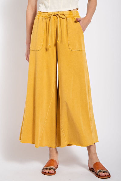 Stay Comfy Wide Leg Comfy Pants in Mustard