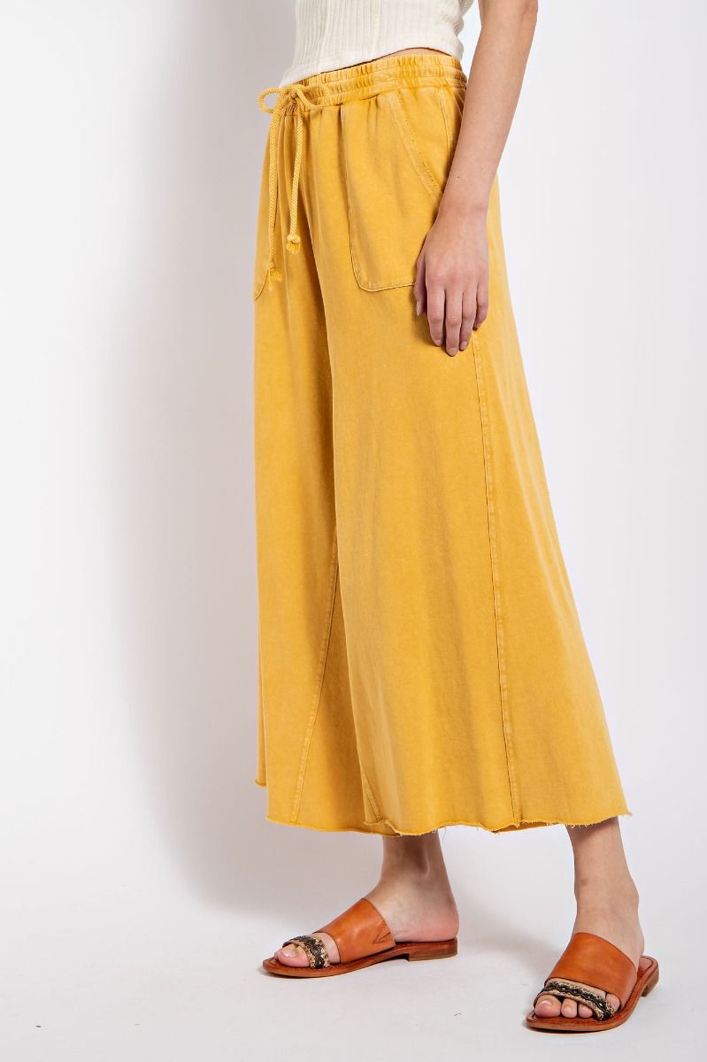 Stay Comfy Wide Leg Comfy Pants in Mustard