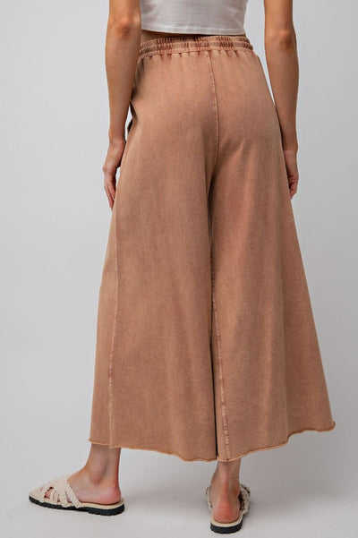 Stay Comfy Wide Leg Comfy Pants in Red Bean