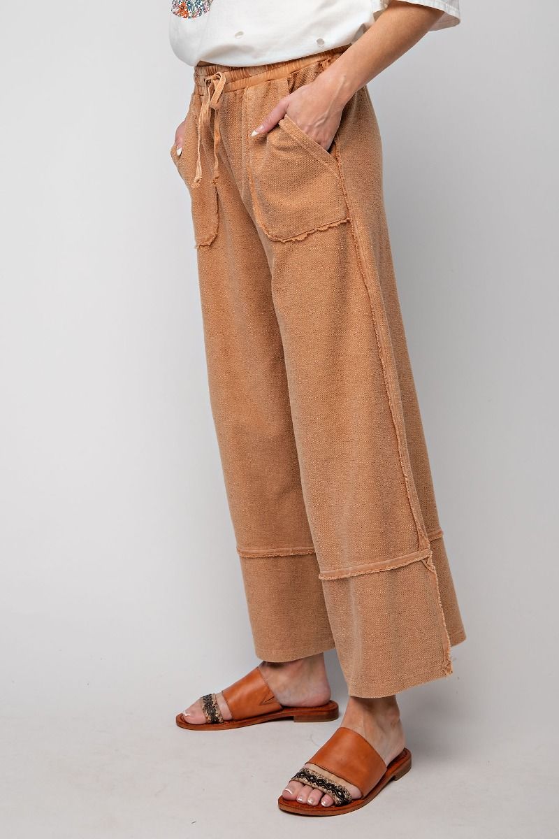 Let's Chill Comfy Wide Leg Pants in Cinnamon