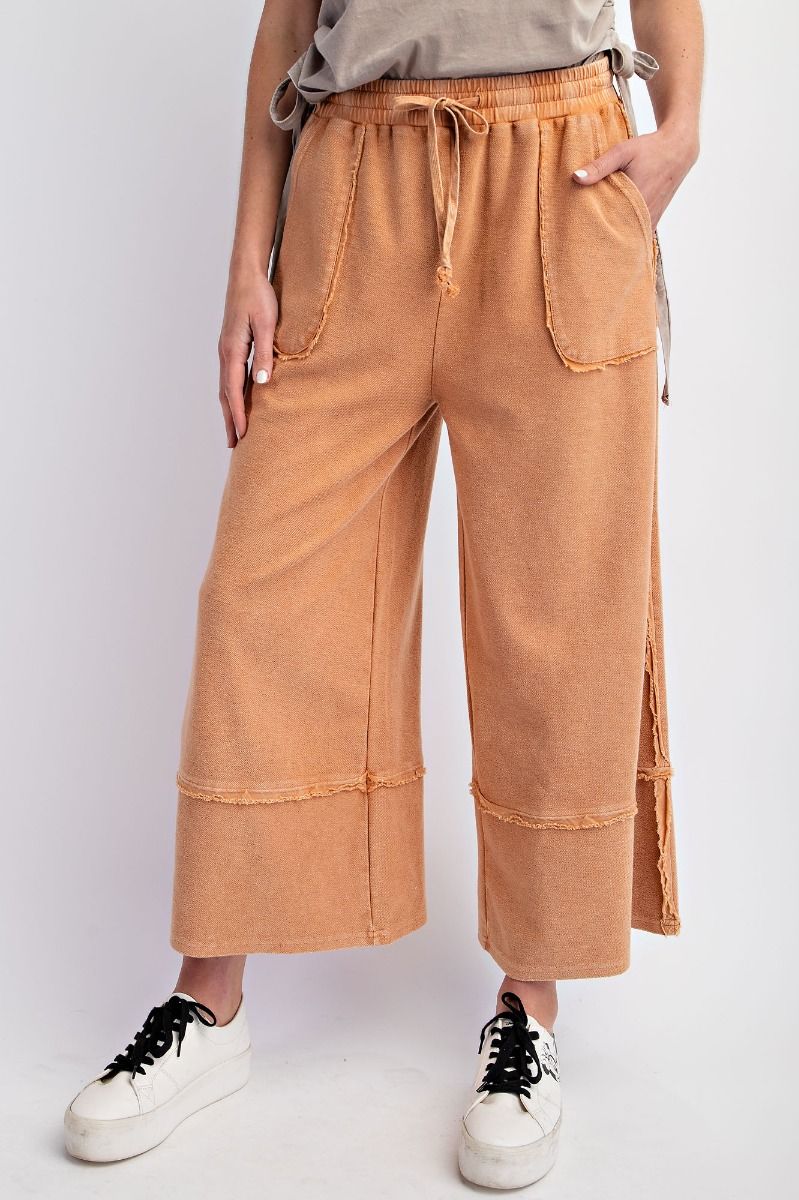 Let's Chill Comfy Wide Leg Pants in Cinnamon