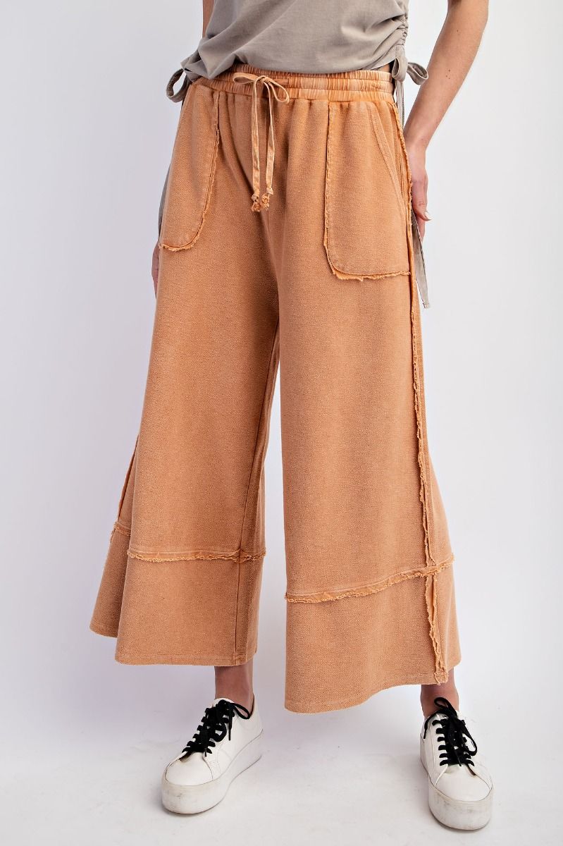 Let's Chill Comfy Wide Leg Pants in Cinnamon