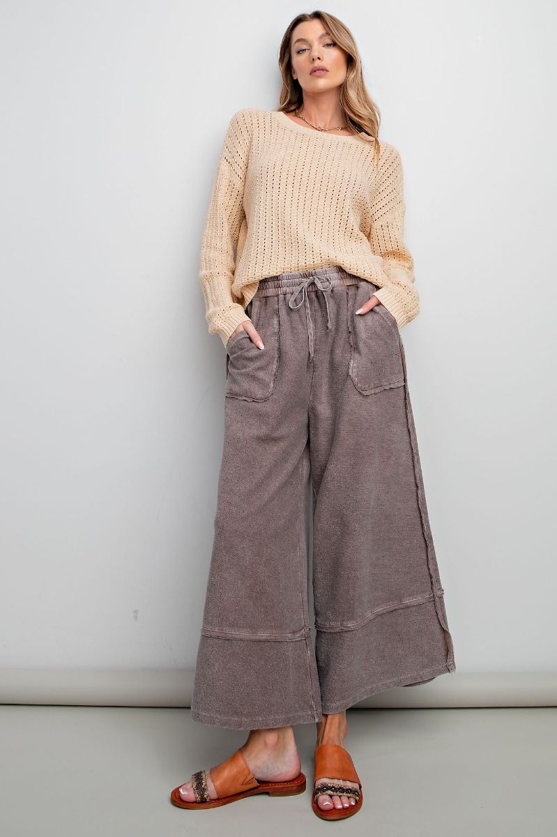 Let's Chill Comfy Wide Leg Pants in Espresso