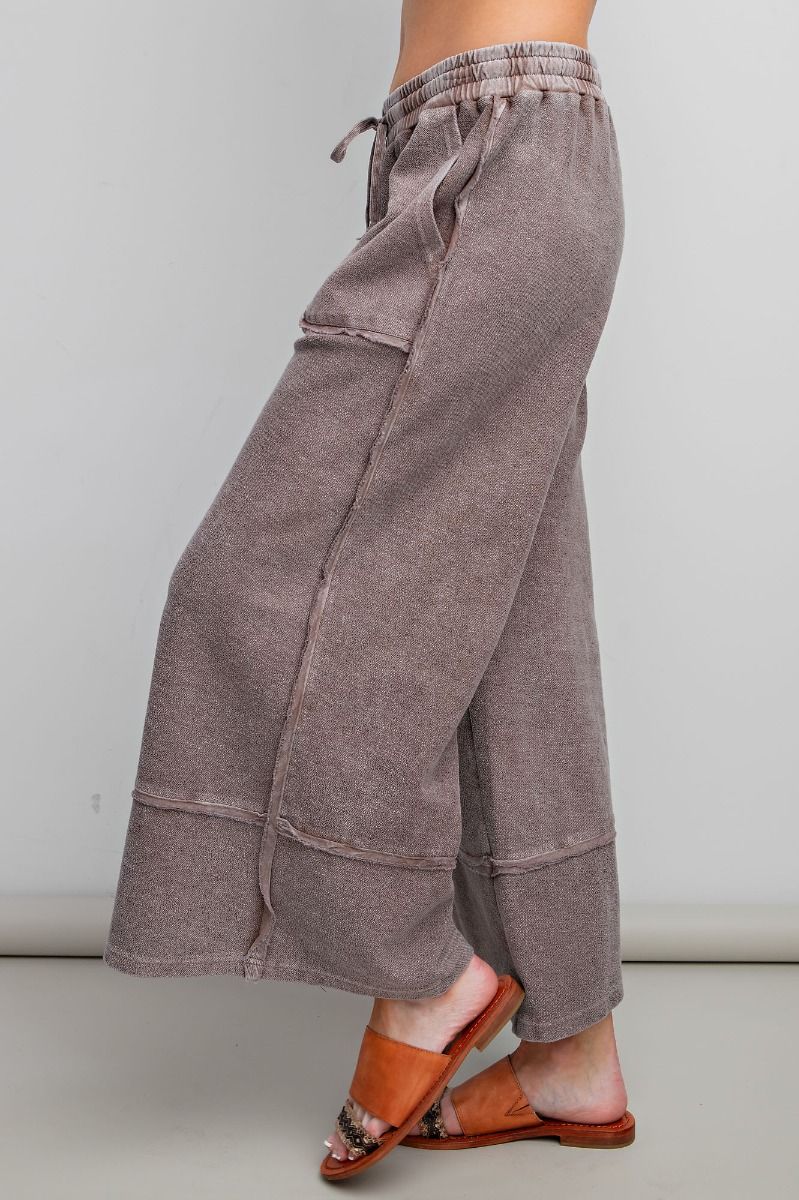 Let's Chill Comfy Wide Leg Pants in Espresso