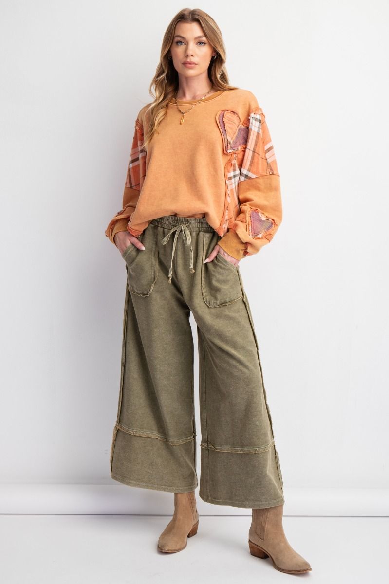 Let's Chill Comfy Wide Leg Pants in Olive