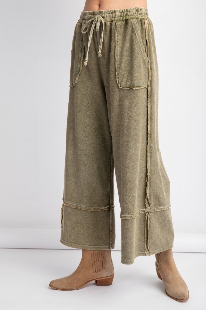 Let's Chill Comfy Wide Leg Pants in Olive