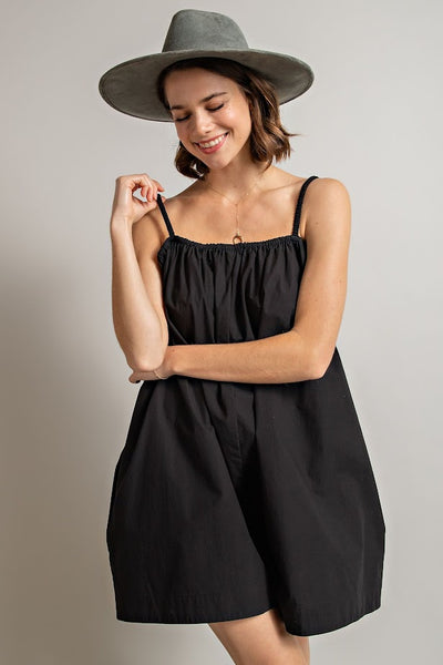 Poppy Love Wide Leg Romper in Black