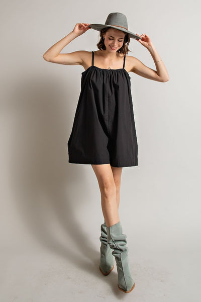 Poppy Love Wide Leg Romper in Black