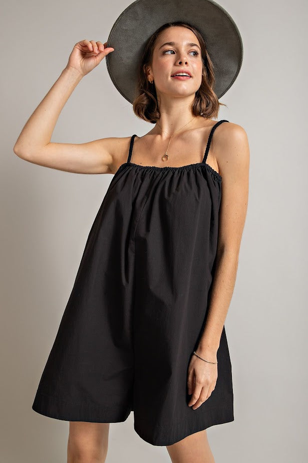 Poppy Love Wide Leg Romper in Black