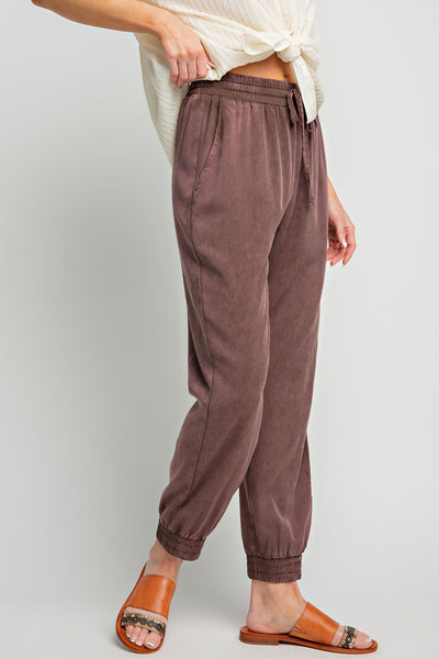 The Devon Jogger Mineral Washed Jogger Pants in Eggplant
