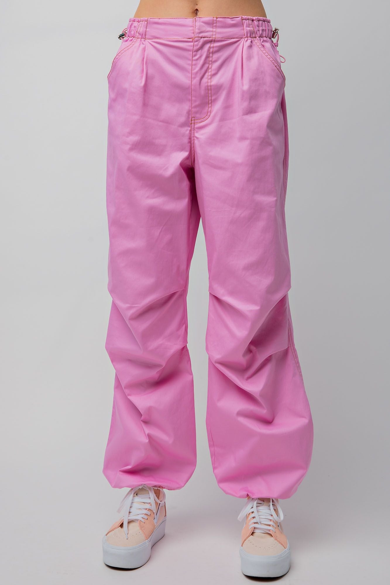 Hot Shot 90's Toggle Cargo Pants in Barbie Pink