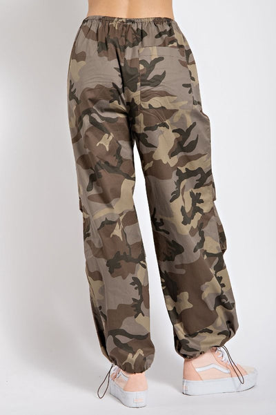 Hot Shot 90's Toggle Cargo Pants in Ash Olive Camo