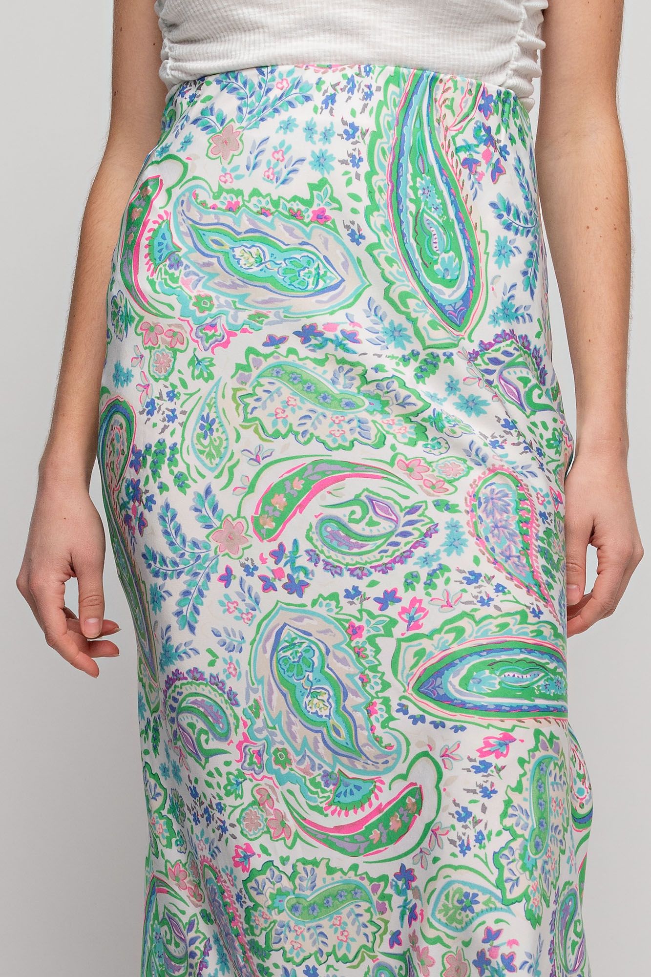 Feelin Paisley Midi Skirt in Evergreen