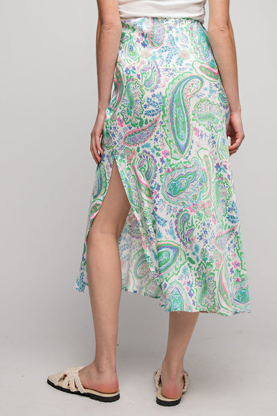 Feelin Paisley Midi Skirt in Evergreen