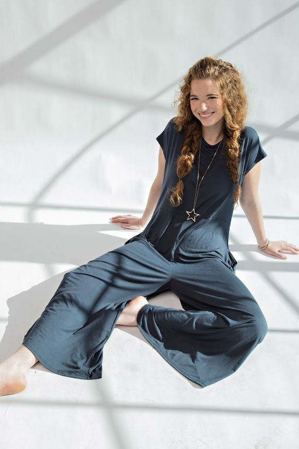 Kickstart My Heart Wide Leg Maxi Jumpsuit in Dark Navy