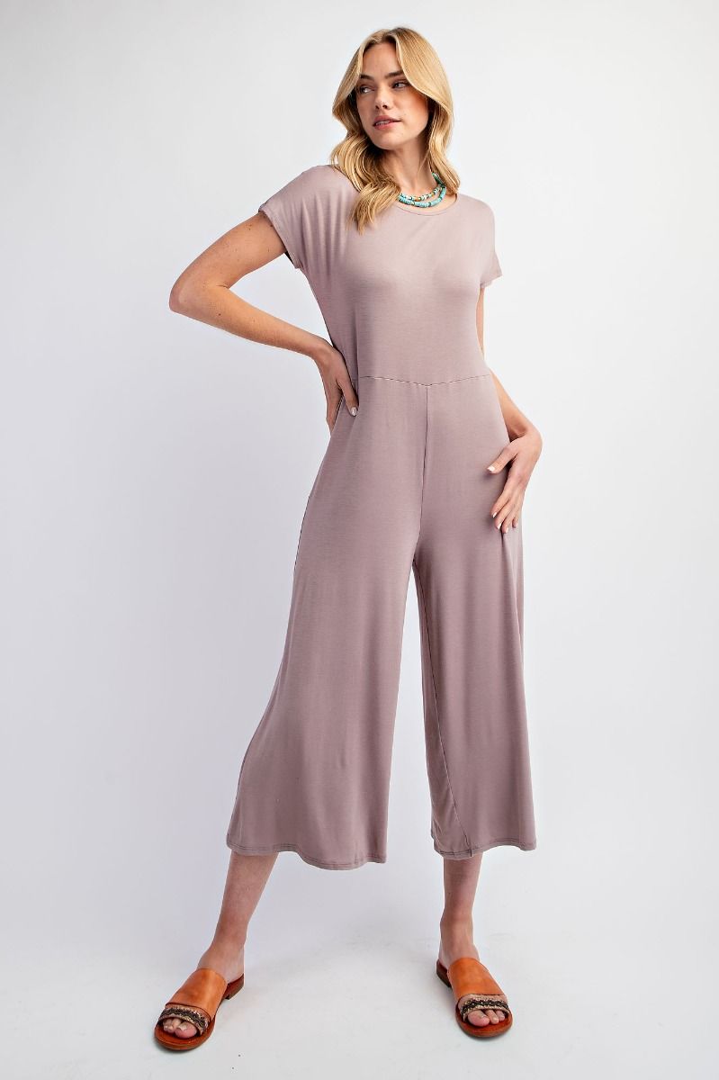 Kickstart My Heart Wide Leg Maxi Jumpsuit in Light Mocha