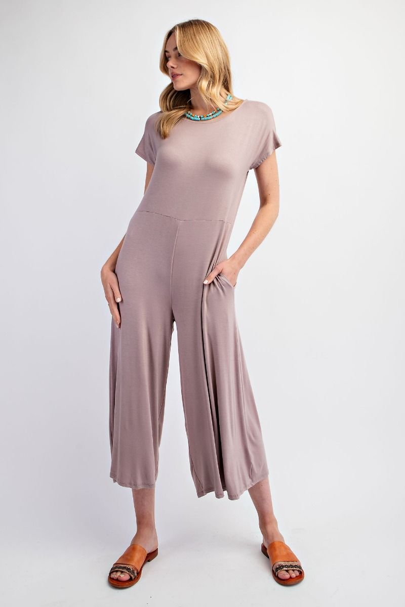 Kickstart My Heart Wide Leg Maxi Jumpsuit in Light Mocha