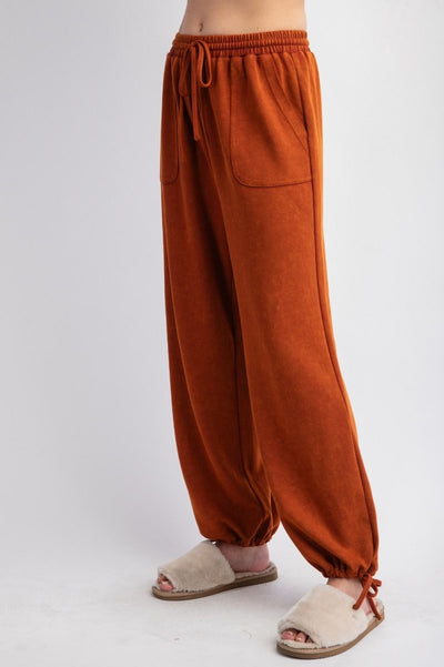 The Weekend Wonder Mineral Wash Lounge Pants in Wooden