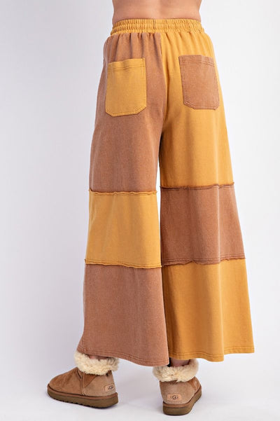 Made With Love Color Block Wide Leg Pants in Mocha Spice