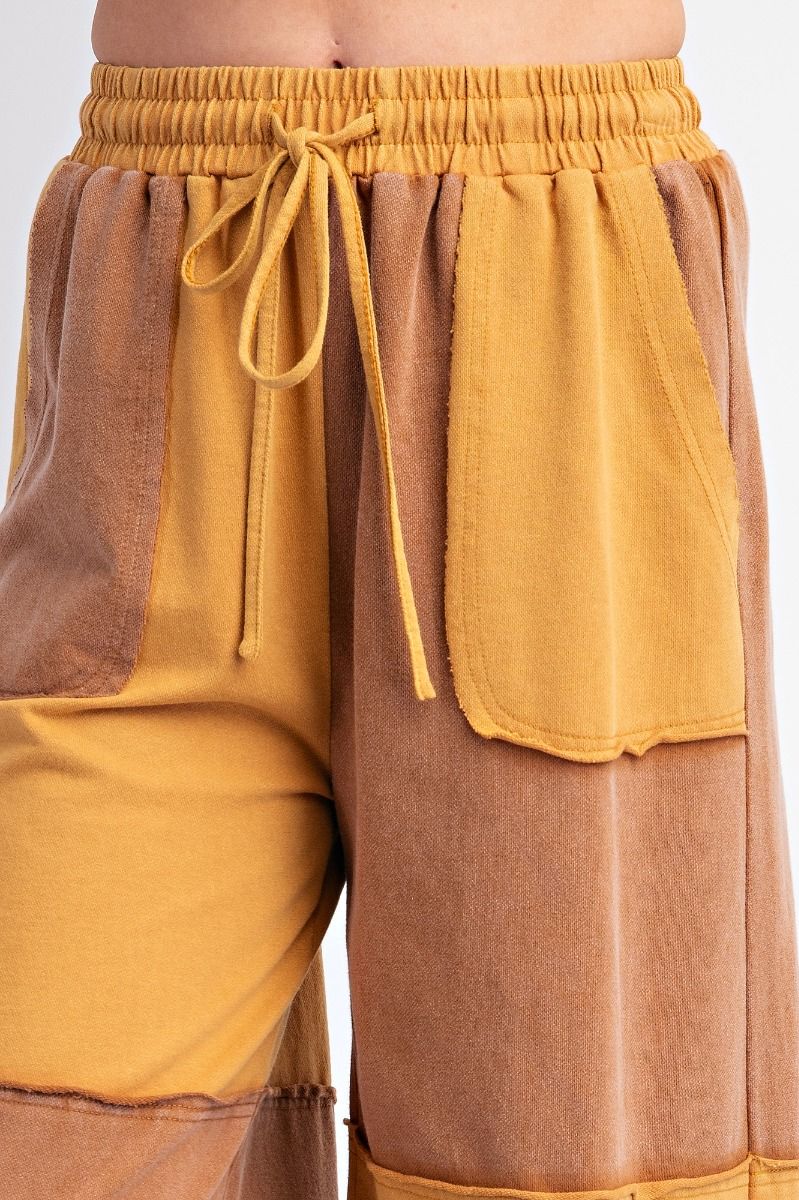 Made With Love Color Block Wide Leg Pants in Mocha Spice