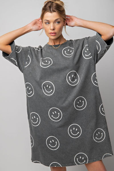 Here 4 a Good Time Smiley Oversized Dress in Black