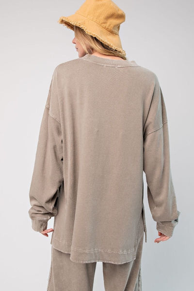 The Best Mineral Pullover Top Ever in Mocha