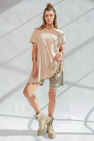 Weekender Legging Friendly Tunic Top in Khaki