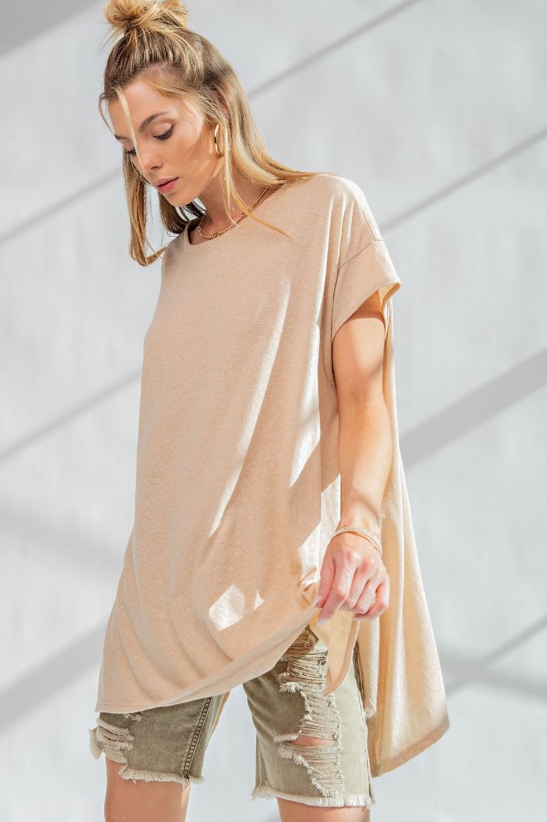 Weekender Legging Friendly Tunic Top in Khaki