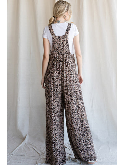 Safari Party Oversized Jumpsuit Overalls in Taupe