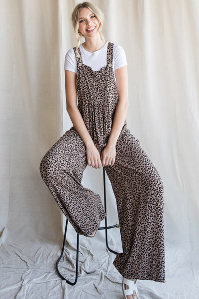 Safari Party Oversized Jumpsuit Overalls in Taupe