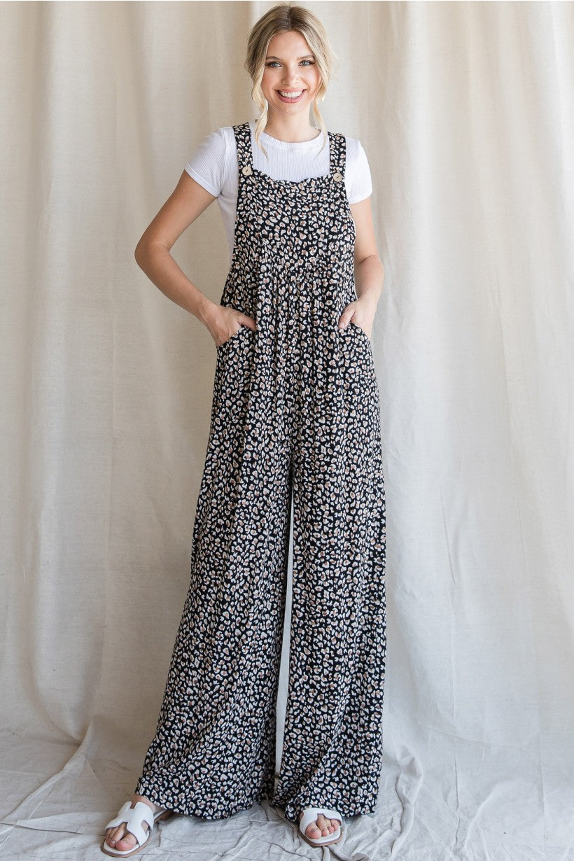 Safari Party Oversized Jumpsuit Overalls in Black