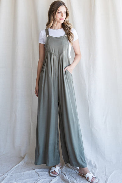 Hit or Miss Oversized Jumpsuit Overalls in Army