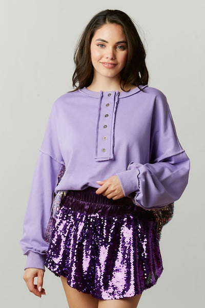 Hit The Lights Sequin Skort in Purple