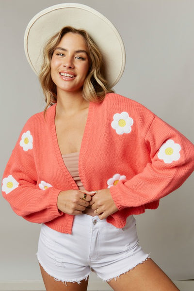 I Could Buy Myself Flowers Pink Cardigan