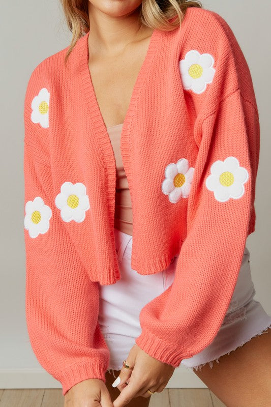 I Could Buy Myself Flowers Pink Cardigan