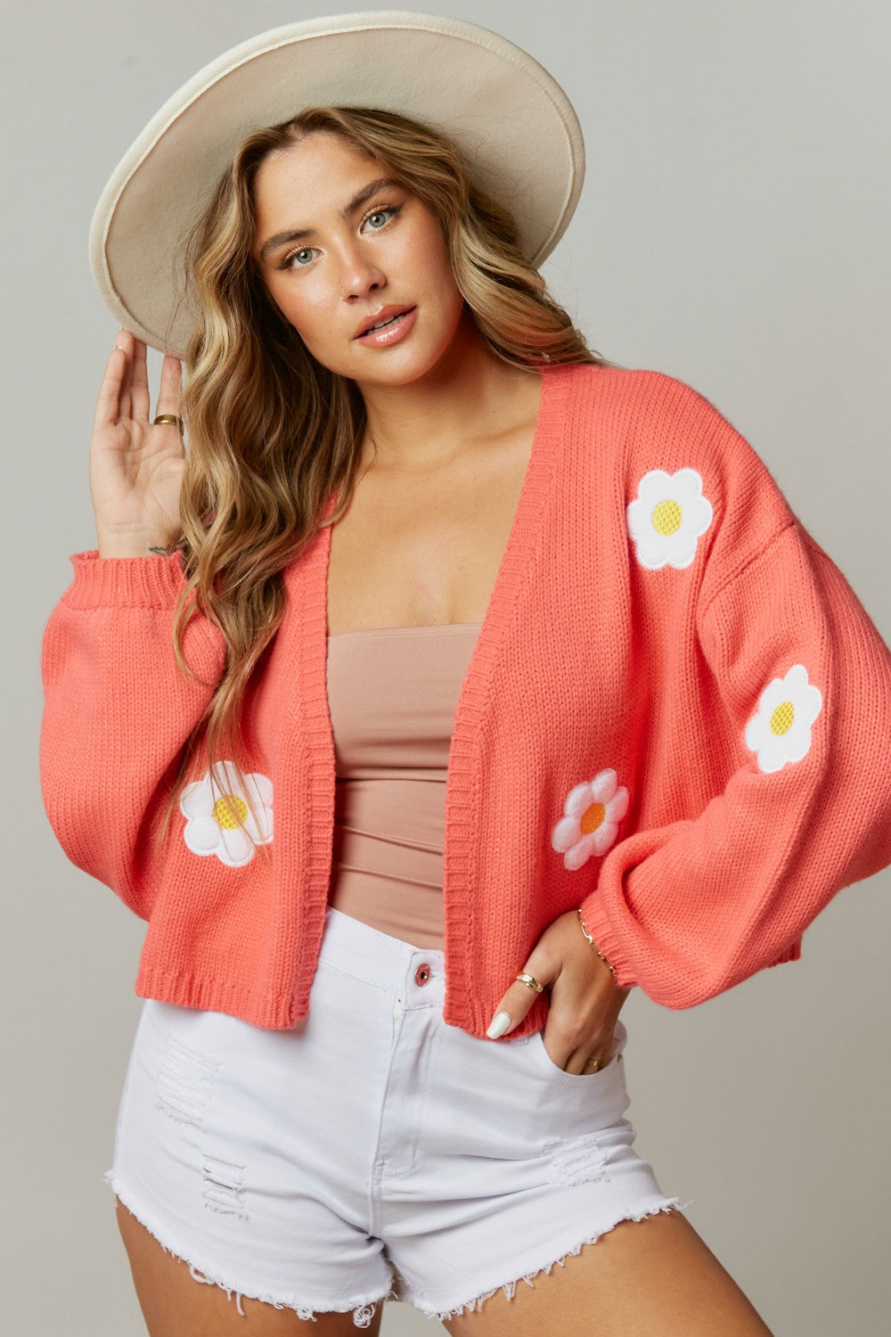 I Could Buy Myself Flowers Pink Cardigan