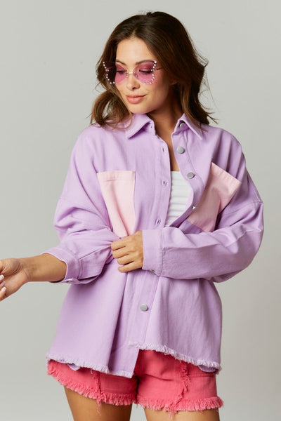 Donut Skip This Shacket in Lavender