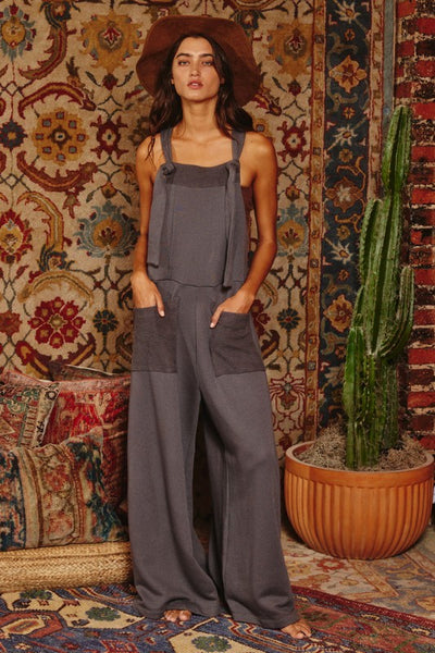 Good Days Jumpsuit with Pockets in Charcoal