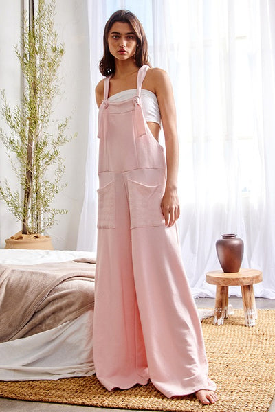 Good Days Jumpsuit with Pockets in Blush Pink