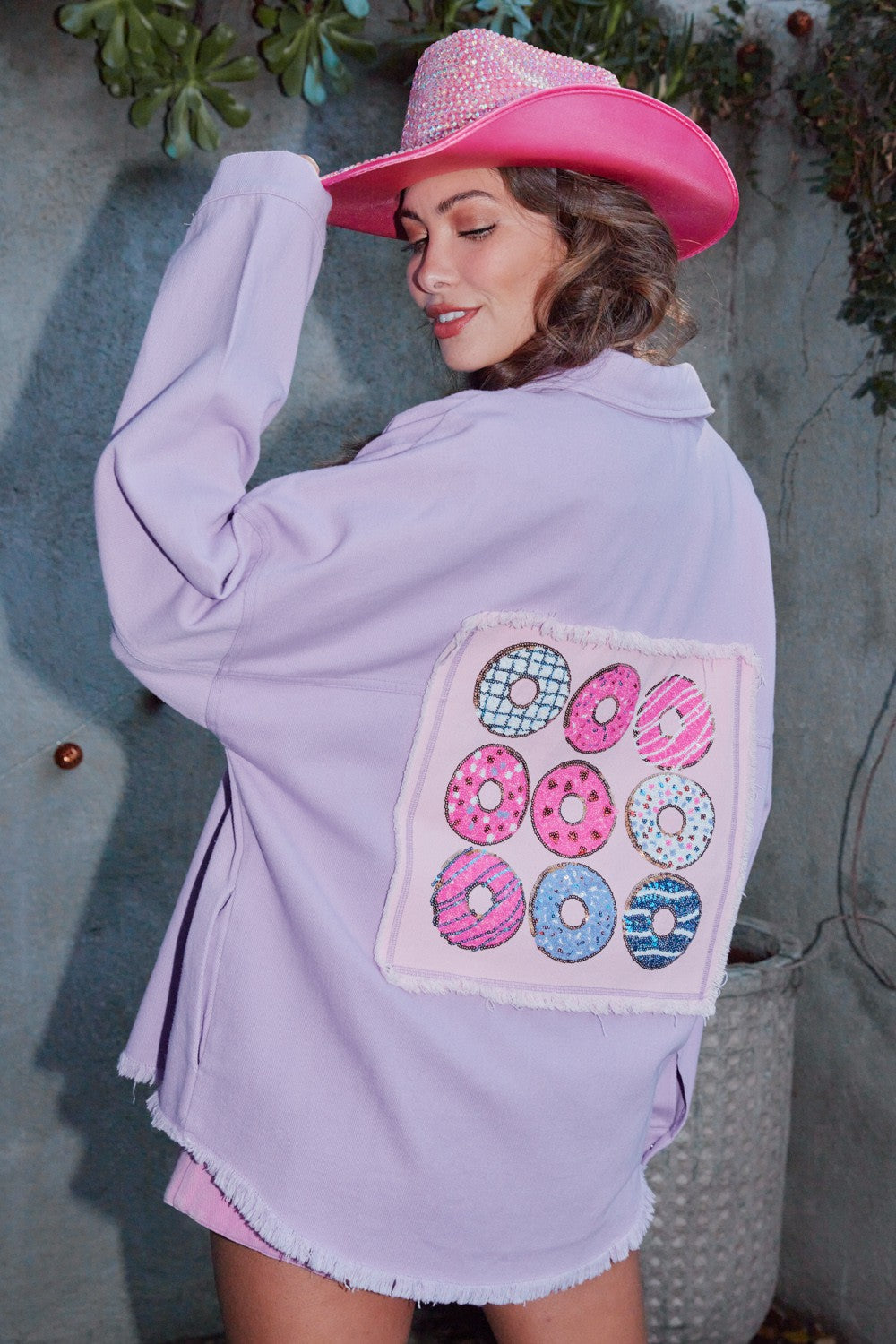 Donut Skip This Shacket in Lavender
