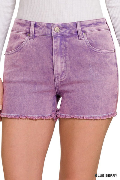 ***DOORBUSTER*** It's About Time Colored Denim Shorts in Blueberry