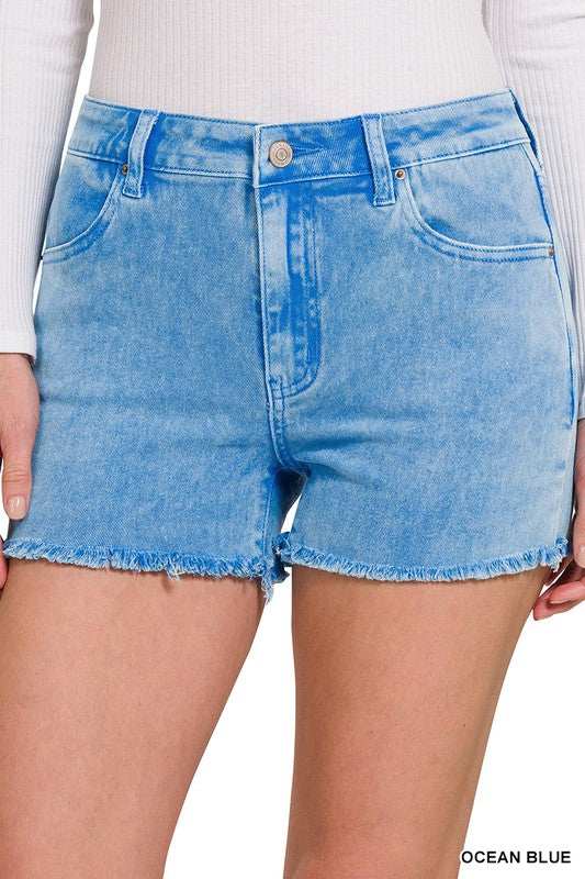 ***DOORBUSTER*** It's About Time Colored Denim Shorts in Ocean Blue